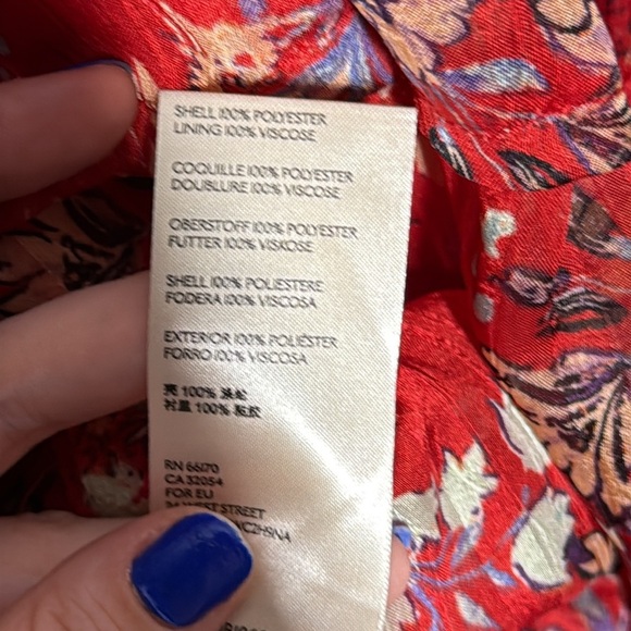 Free People Closer to The Heart Mini Ruffle Chiffon V Neck Dress Red Medium - Picture 7 of 7